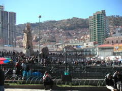 The main square with lots of protesters