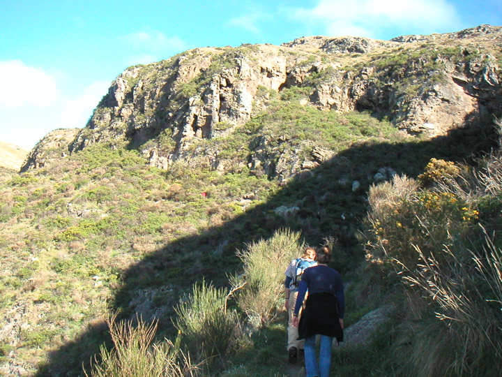 Here we are hiking up the side of a valley.