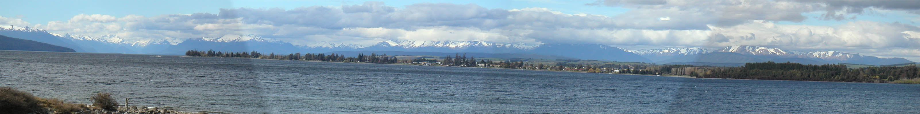 I hiked along the lake to the opposite side, where I got this panoramic view of the town of Te Anau and the mountains behind it.