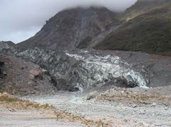 For a sense of scale, notice the tiny people to the lower left of the glacier face.
