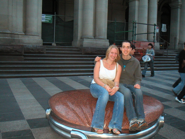 Sitting on a giant changepurse... I know, it doesn't make sense (ha ha)