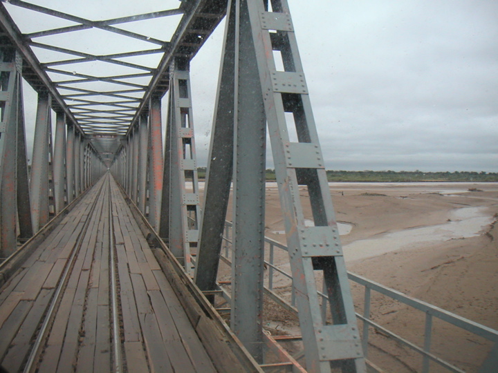 After arriving in Santa Cruz, Bolivia, we started driving towards Urubicha.  To get there you must cross the river on this long one-lane bridge.