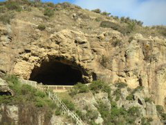 We walked up into this cave...