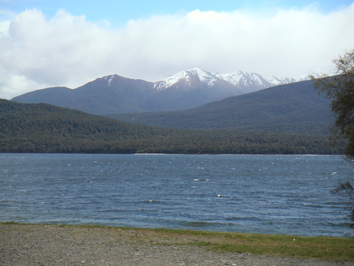 I travelled alone by bus to Lake Te Anau on the outskirts of Fiordland, found my hostel, and set off hiking along the lake.