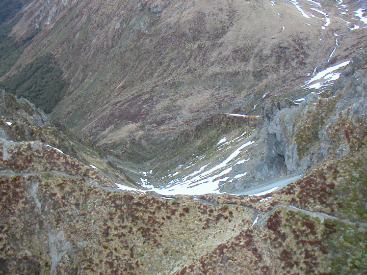 We flew along one of NZ's "great walks", over snowy mountain ridges