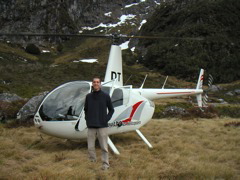 Posing by the helicopter :)