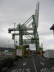 Seems like there are container cranes everywhere in the world.  These are at Port Chalmers, a town halfway out along Otago harbour.