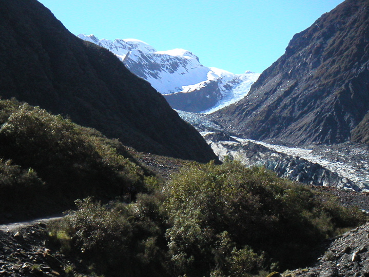 We decided to do an all-day guided hike on Fox Glacier, as seen here near the parking lot.