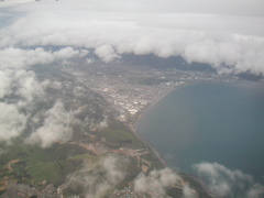 Flying over Wellington (on the way to Auckland).  Apparently a major fault line runs through this capital city.
